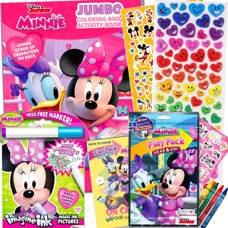 Bendon Disney Minnie Mouse Coloring and Activity Book Bundle with Imagine Ink Coloring Book, Play Pack, Stickers and More - Image 1